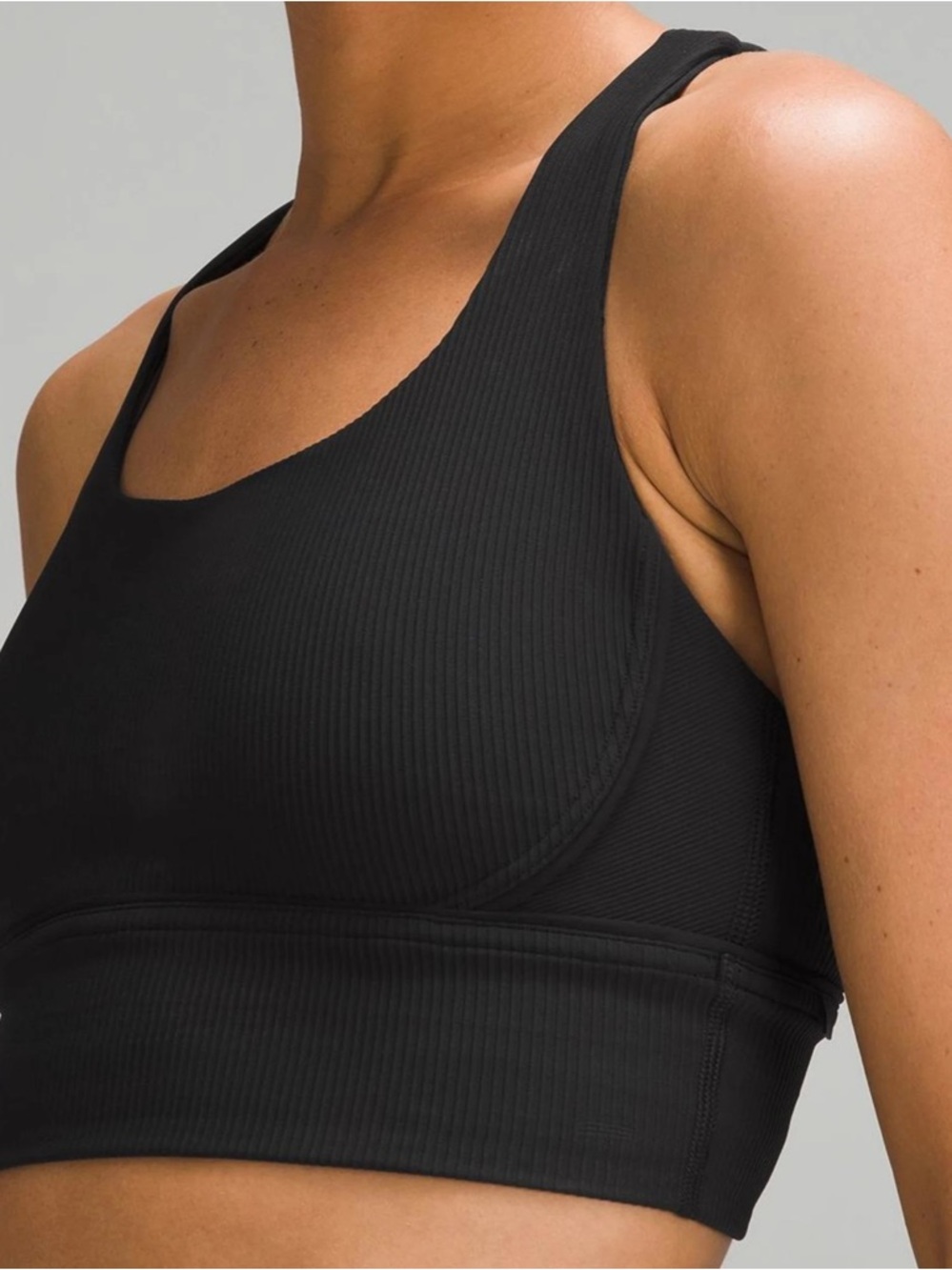 lululemon Energy Longline Bra Ribbed black size 6